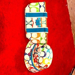 Coach Mini Scribble Tote with Charms 5659 Blue Nylon Satchel